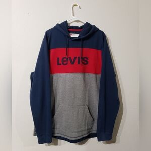 Levi's Men's Tri-Tone Hoodie - Navy, Red, and Gray